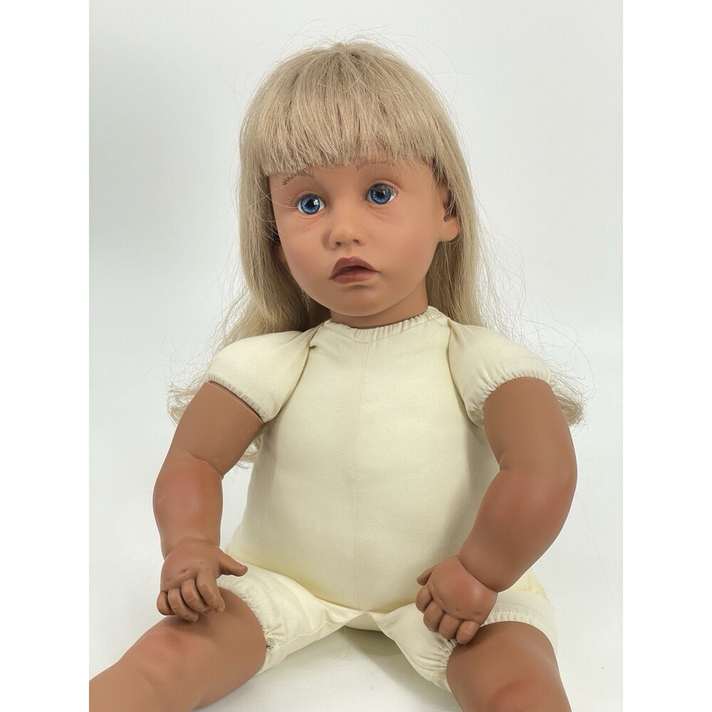 Apple Valley Doll Works 22” Blonde Blue Eyes Vinyl Doll Secrist Toys Vintage